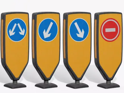 Traffic Bollard Island B Low-poly 3D model