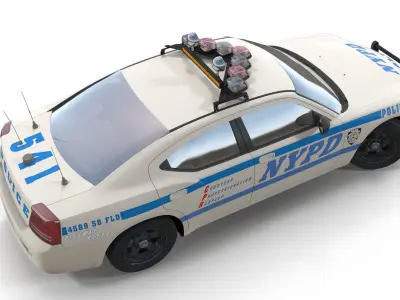 Dodge Charger Police Car Low-poly 3D model