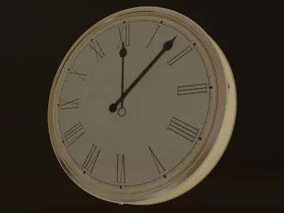 Wall Clock Low-poly 3D model order