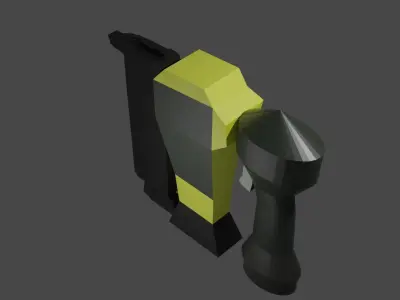 Low poly Nail gun - game ready  Free low-poly 3D model