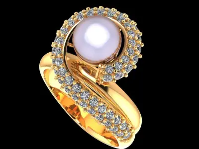 Women Pearl Rings 3D print model