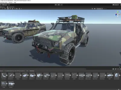 Customizable Suv 4x4 Offroad Vehicle for Unity3D Low-poly 3D model