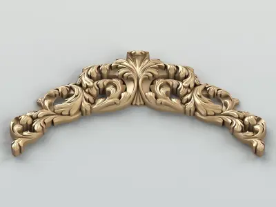 Carved decor horizontal 019 3D model