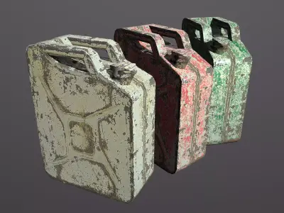 Old Jerrycans Low-poly 3D model