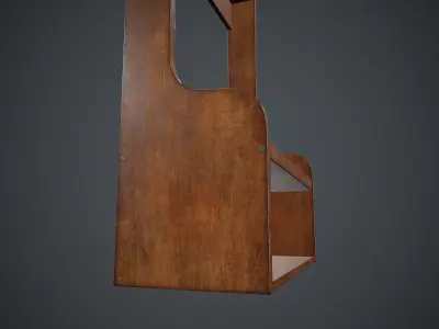 Wooden Weapon Rack 2 PBR Game Ready  Low-poly 3D model