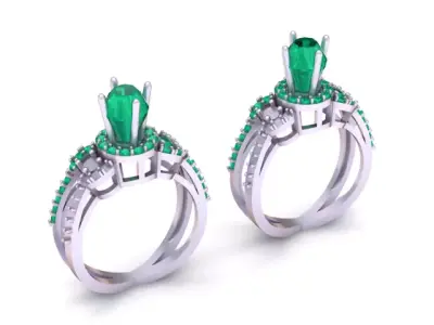 Regal Marquise Diamond Ring 3D Printable Model 3D print model