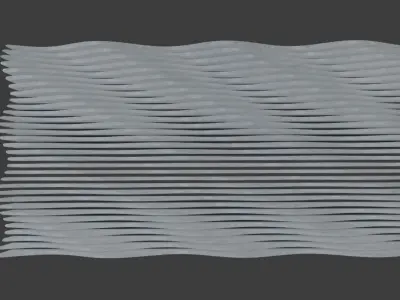 Modern wave  panel wall Futuristic structure Artistic Decoration 3D model