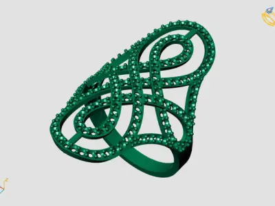 Vintage Womens Diamond Ring Women Rings 3dmodels 3D print model 3D print model 26