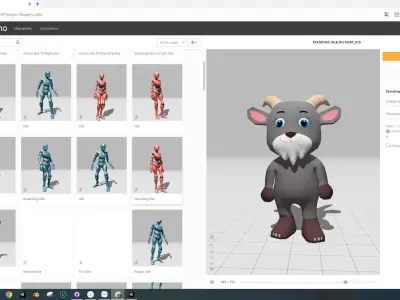Character007 Animated Goat 3D Low-poly 3D model