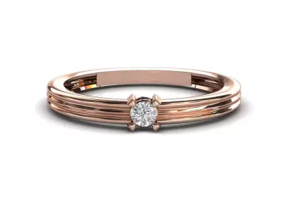 STL 3DM Print Ready Women Diamond Ring Lightweight Printable  3D print model 115