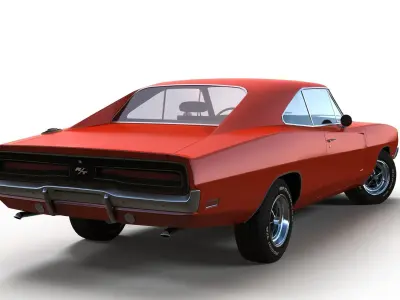 Dodge Charger 1969 Low-poly 3D model