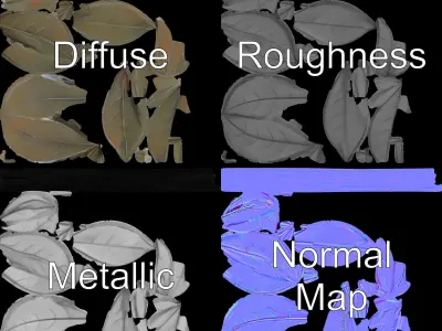 Maple Leaf Decor Model Pack Low-poly 3D model