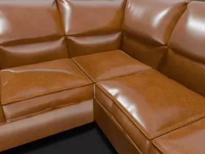 Leather Sofa 3D Model Low-poly 3D model