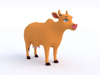 Cartoon Cow Low-poly 3D model