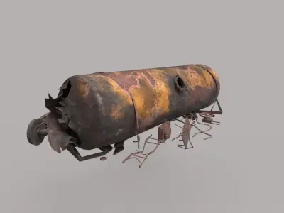 Oil Rail Car Crash 3D model