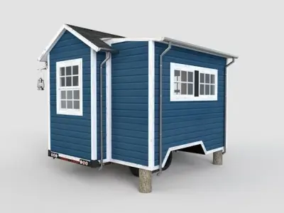 Trailer House Low-poly 3D model