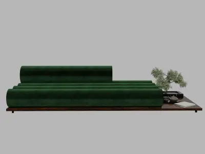 Modern luxury velvet sofa 3D model