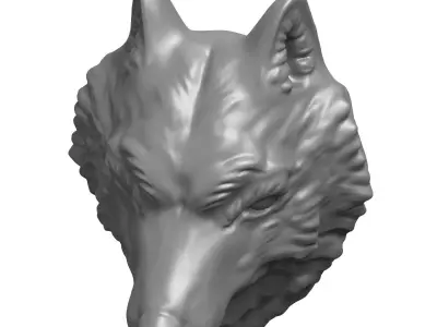 Wolf Head 3D Printable Model 3D print model