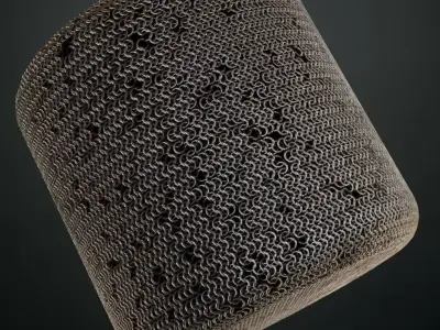 Heavily Damaged Chainmail Alpha PBR Seamless Texture