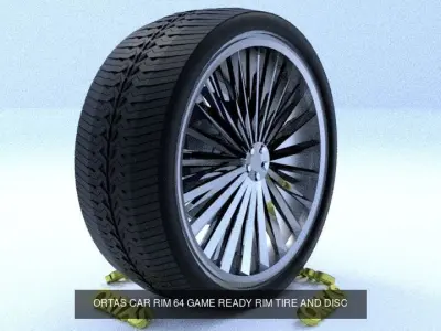 ORTAS CAR RIM 63-64 GAME READY RIM TIRE AND DISC 3D Model Pack
