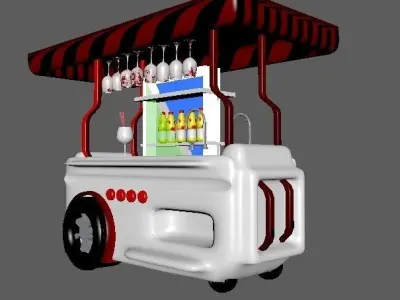Drink Cart -colorful Free low-poly 3D model