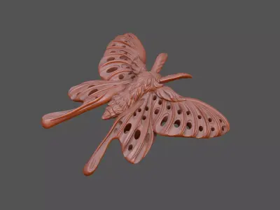 The butterfly stud design royal luxury nobility relief classical 3D print model