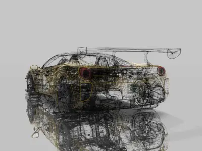 Ferrari 488 GTO  Low-poly 3D model