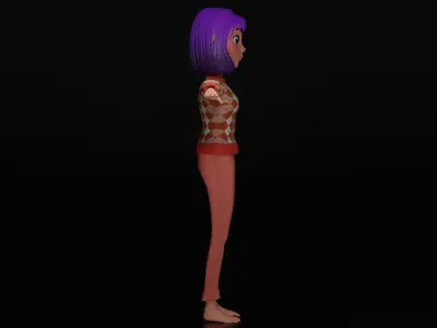 Cartoon Girl Low-poly 3D model