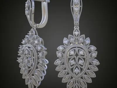 Earring 3D model 3D printable model 0089-11 Free 3D print model