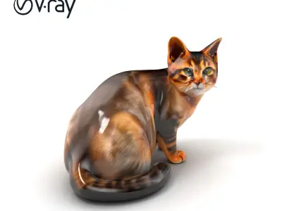 Realistic Bengal Cat 3D Model Pack Low-poly 3D model