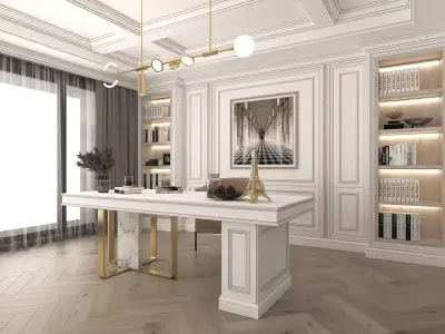 Neoclassical style Working Room 3D model