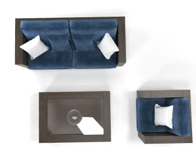 Modern Wooden Sofa 3D model