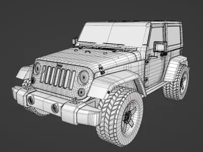 Jeep Wrangler 2010  2 Door Game Ready 3D Model Low-poly 3D model