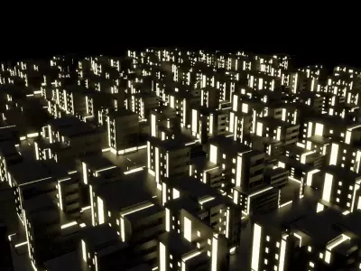 Light city at night 3D model