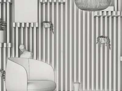 decor chair and table  3D model