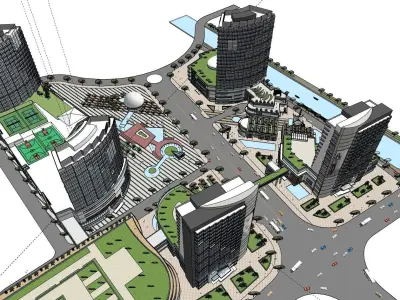 curve building mall 3D model