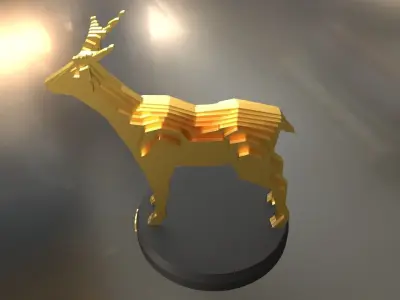 Parametric Deer Low-poly 3D model