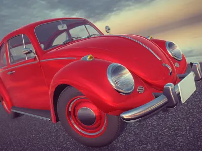 Classic car Low-poly 3D model