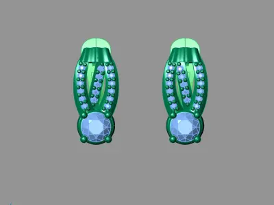 Women Earrings 3DM STL Womens Earring Renders 3D print models   3D print model purchase