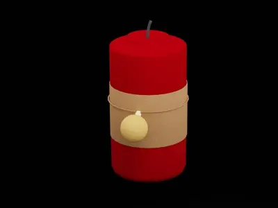 Christmas Candle Low-poly 3D model