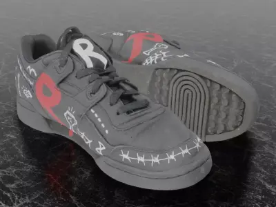 REEBOK WORKOUT x TROUBLE ANDREW 3D SHOES Low-poly 3D model