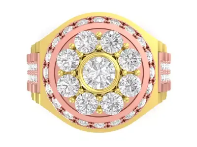 Luxury Multi Layer Halo Diamond Men Ring  3398 3D print model