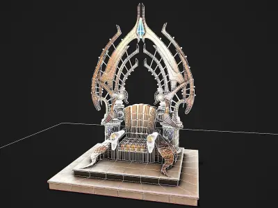 Fantasy Throne Low-poly 3D model