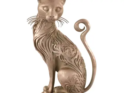 statue cat 1 3D model