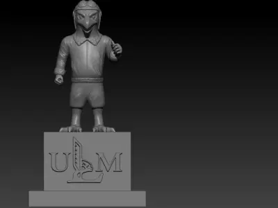 UNIVERSITY OF LOUISIANA AT MONROE MASCOT STATUE - 3D MODEL PRINT 3D print model