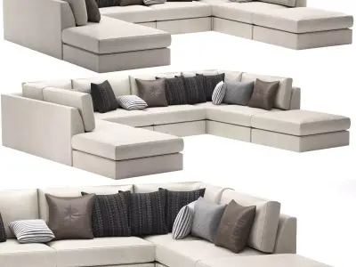 FRANCO II CLASSIC 8 PIECE SECTIONAL 3D model