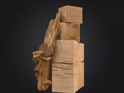 Fusion of Nature and Geometry Low-poly 3D model
