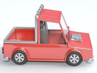 cartoon pick-up truck 3D model