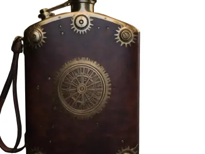 Steampunk Gear Flask 3D model