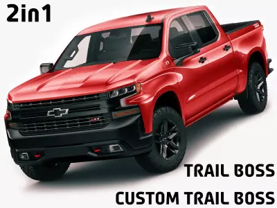 Silverado Trail Boss 2020 and Custom Trail Boss 3D model